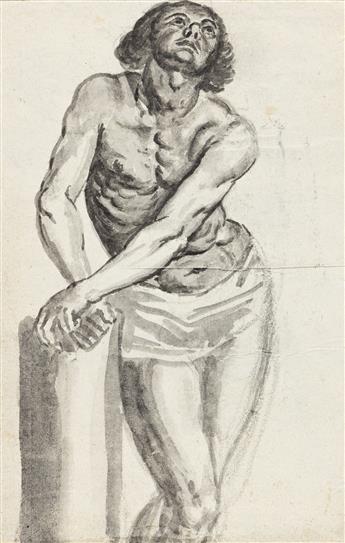 NUREMBERG SCHOOL, 17TH CENTURY A Man on his Back with Outstretched Arms * Christ at the Column.